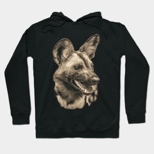 African Wild Dog Close-up Hoodie